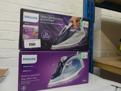 Lot 2582 - 2 Philips Azur electric steam irons