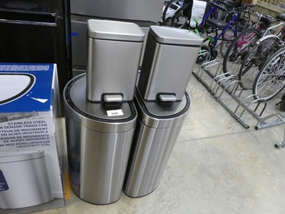 Lot 2589 - 2 47L stainless steel bins with 2 stainless...