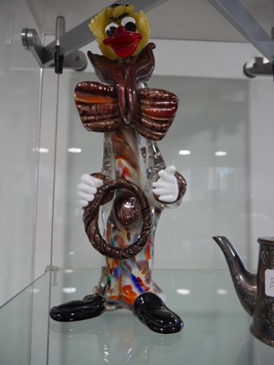 Lot 1176 - Metal teapot and glass clown