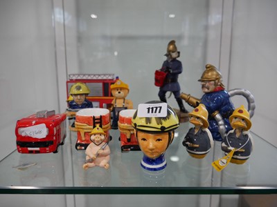 Lot 1177 - Collection of fire brigade related collectibles