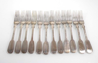 Lot 469 - A set of twelve German silver fiddle pattern...