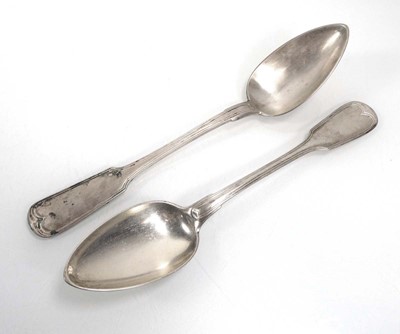 Lot 476 - A (?)Russian silver fiddle and thread pattern...