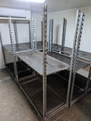 Lot 371 - 2 135cm x 55cm mobile flower trollies, each...