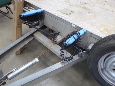 Lot 4156 - Twin axel tilt bed plant trailer with...