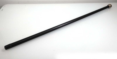 Lot 129 - An ebonised walking stick with silver plated...