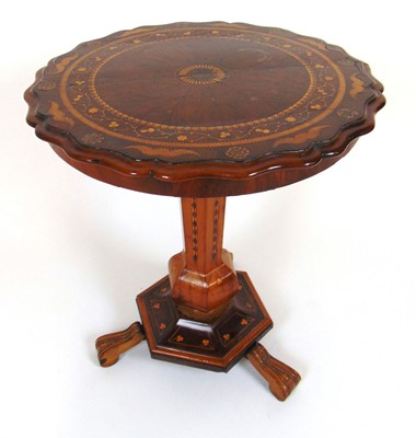 Lot 3 - A 19th century walnut, satinwood marquetry and...