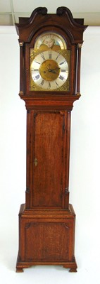 Lot 82 - A George III longcase clock, the silvered dial...