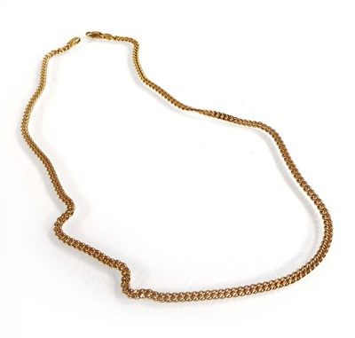 Lot An 18ct yellow gold flat curblink necklace...