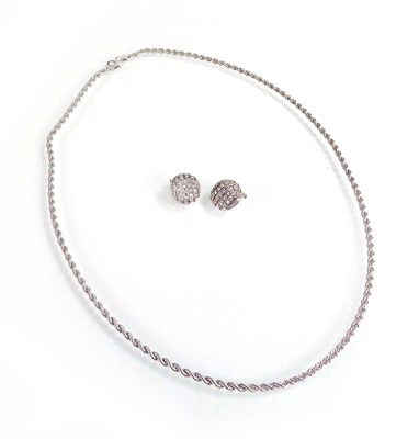 Lot An 18ct white gold ropetwist necklace, l. 49.5...