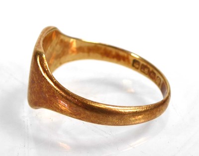 Lot An 18ct yellow gold signet ring, Birmingham...