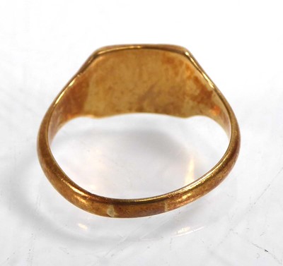 Lot An 18ct yellow gold signet ring, Birmingham...