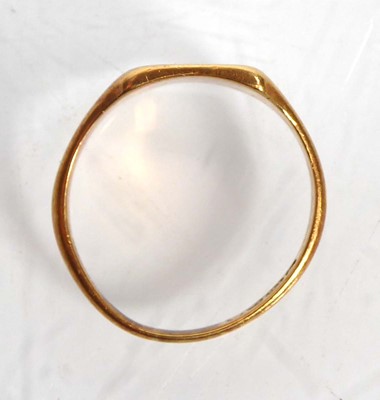 Lot An 18ct yellow gold signet ring, Birmingham...