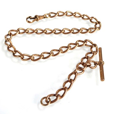 Lot A 9ct yellow gold oval curblink chain with...