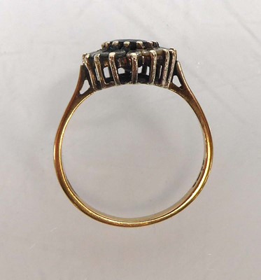 Lot A 9ct yellow gold cluster ring set oval...