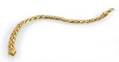 Lot A 9ct yellow gold plaited link bracelet with...