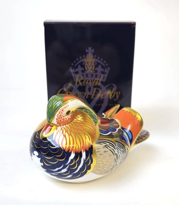 Lot 208 - Royal Crown Derby, 'Mandarin Duck' paperweight,...