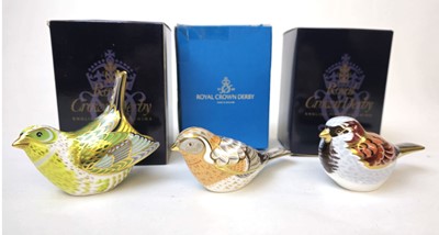 Lot 215 - Three Royal Crown Derby Paperweights in the...