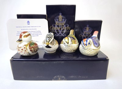 Lot 217 - Four Royal Crown Derby Paperweights in the...