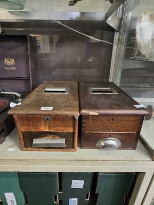 Lot 309 - Two early 20th century wooden shop tills