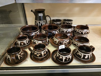 Lot 333 - An assortment of brown ground salt glazed...