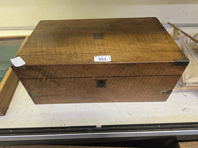 Lot 351 - An oak cased writing slope