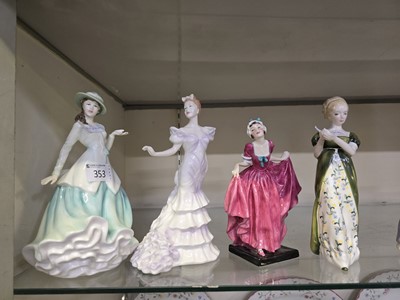 Lot 353 - Four Royal Doulton ceramic figurines 'Lorraine'...