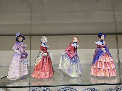 Lot 355 - Four Royal Doulton ceramic figurines 'Estelle'...