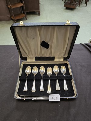 Lot 432 - A collection of six white metal teaspoons...