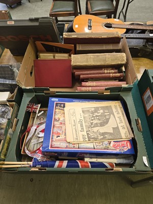 Lot 442 - Two trays containing Royal memorabilia, books,...