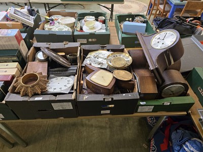 Lot 456 - Three trays of various clock parts, clock...