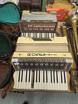 Lot 474 - Two accordions (A/F)