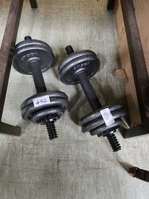 Lot 482 - A pair of 6KG dumbells with detachable 1.25kg...