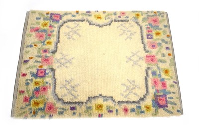 Lot 69 - A 1960's Swedish rya rug, the white/cream...