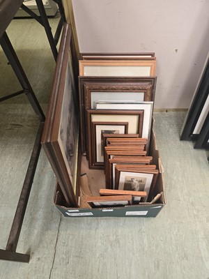 Lot 1 - A tray containing a large quantity of framed...