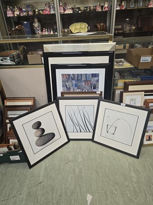 Lot 2 - Eight framed and glazed modern artworks