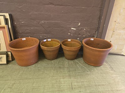 Lot 16 - Two pairs of clay garden pots