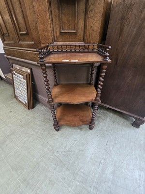 Lot 23 - A Victorian mahogany three tier whatnot with...