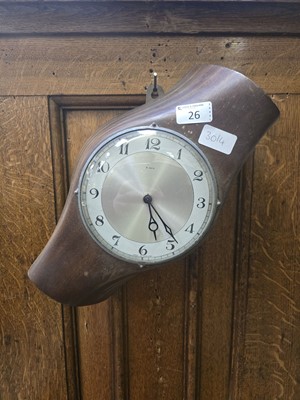 Lot 26 - A mid-20th century eight day wall clock set in...