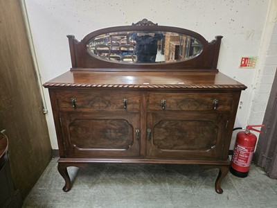 Lot 28 - An early 20th century mahogany mirror back...