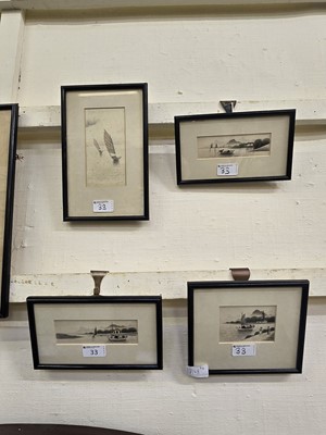 Lot 33 - A set of four oriental style watercolours of...