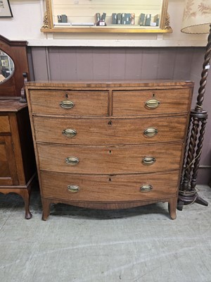 Lot 35 - A 19th century mahogany bow fronted chest of...