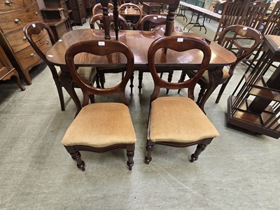 Lot 72 - A set of six mahogany balloon back dining chairs