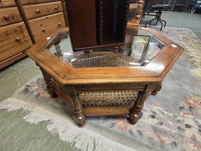 Lot 104 - A modern eastern hardwood octagonal coffee...