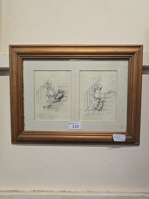 Lot 110 - A pine framed and glazed print of child with...