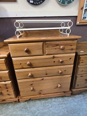 Lot 120 - A modern pine chest of two short over three...