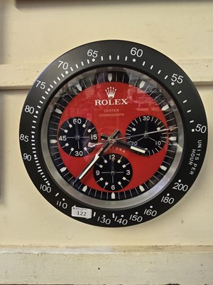 Lot 122 - A 'Rolex' style Oyster wall clock with quartz...