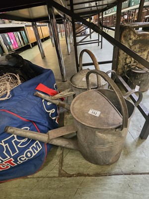 Lot 152 - Two galvanised watering cans