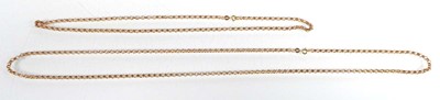 Lot Two 9ct yellow gold chainlink necklaces, l. 48...