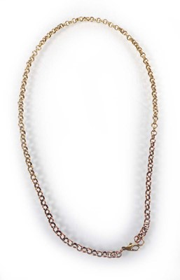 Lot A 9ct yellow gold belcher link necklace with...