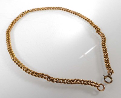 Lot A 9ct yellow gold curblink necklace, l. 36.5...